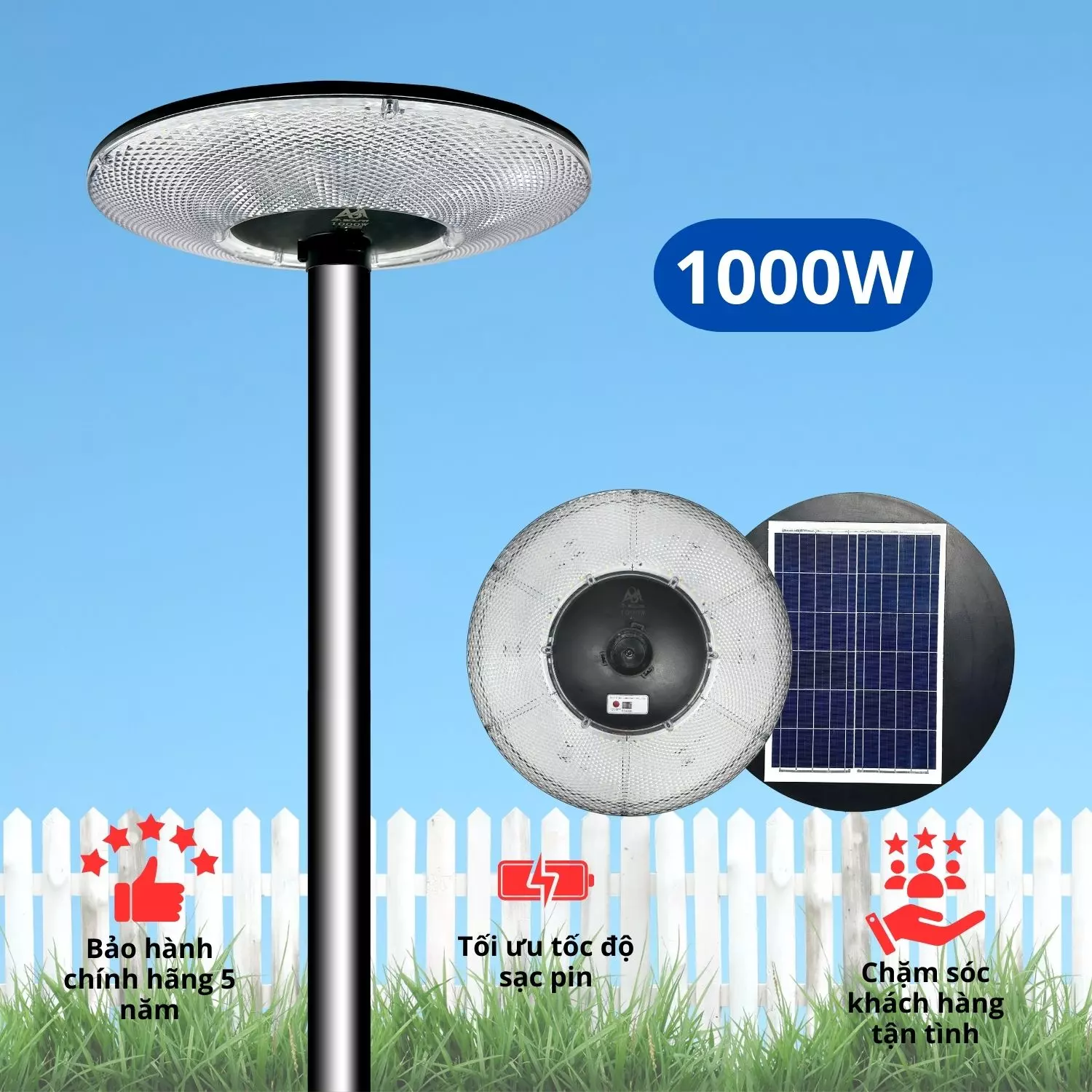 Đèn UFO năng lượng mặt trời 1000W